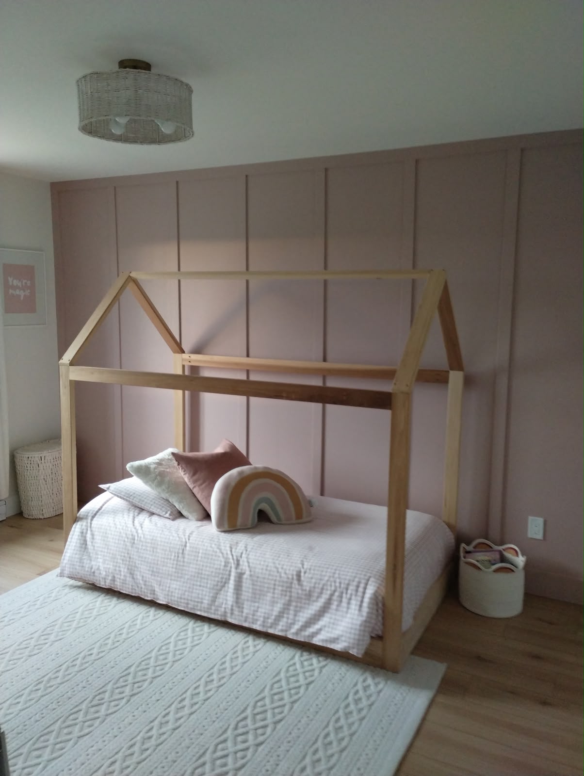 Custom bedroom board and batten wall trim